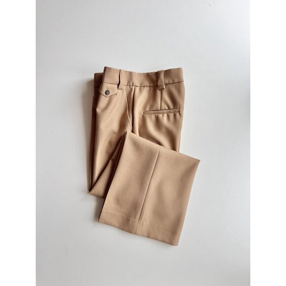 JUDITH & CHARLES Tan 100% Wool Tailored Basketweave Trouser Pants, Size 0 - Picture 4 of 15